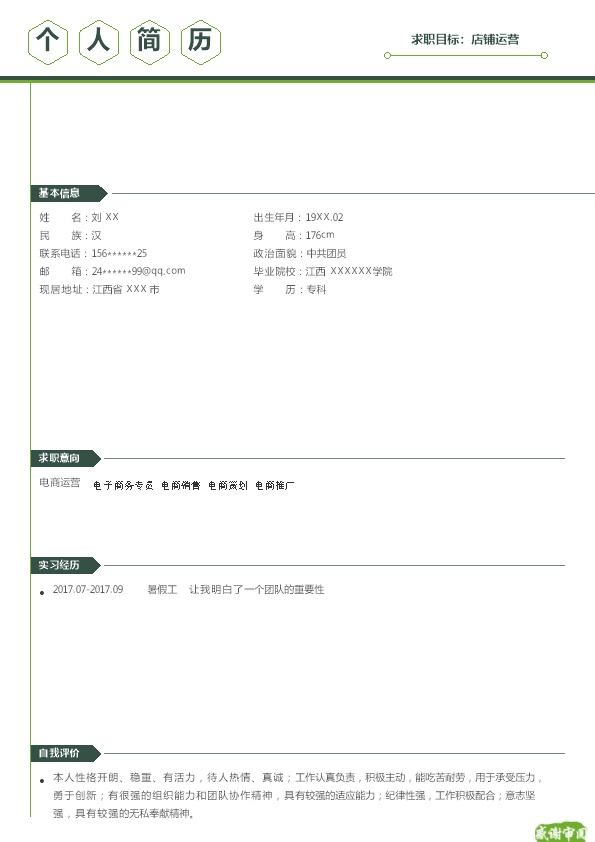 4414_电子商务相关岗位简历模板  - 电子商务简历模板
